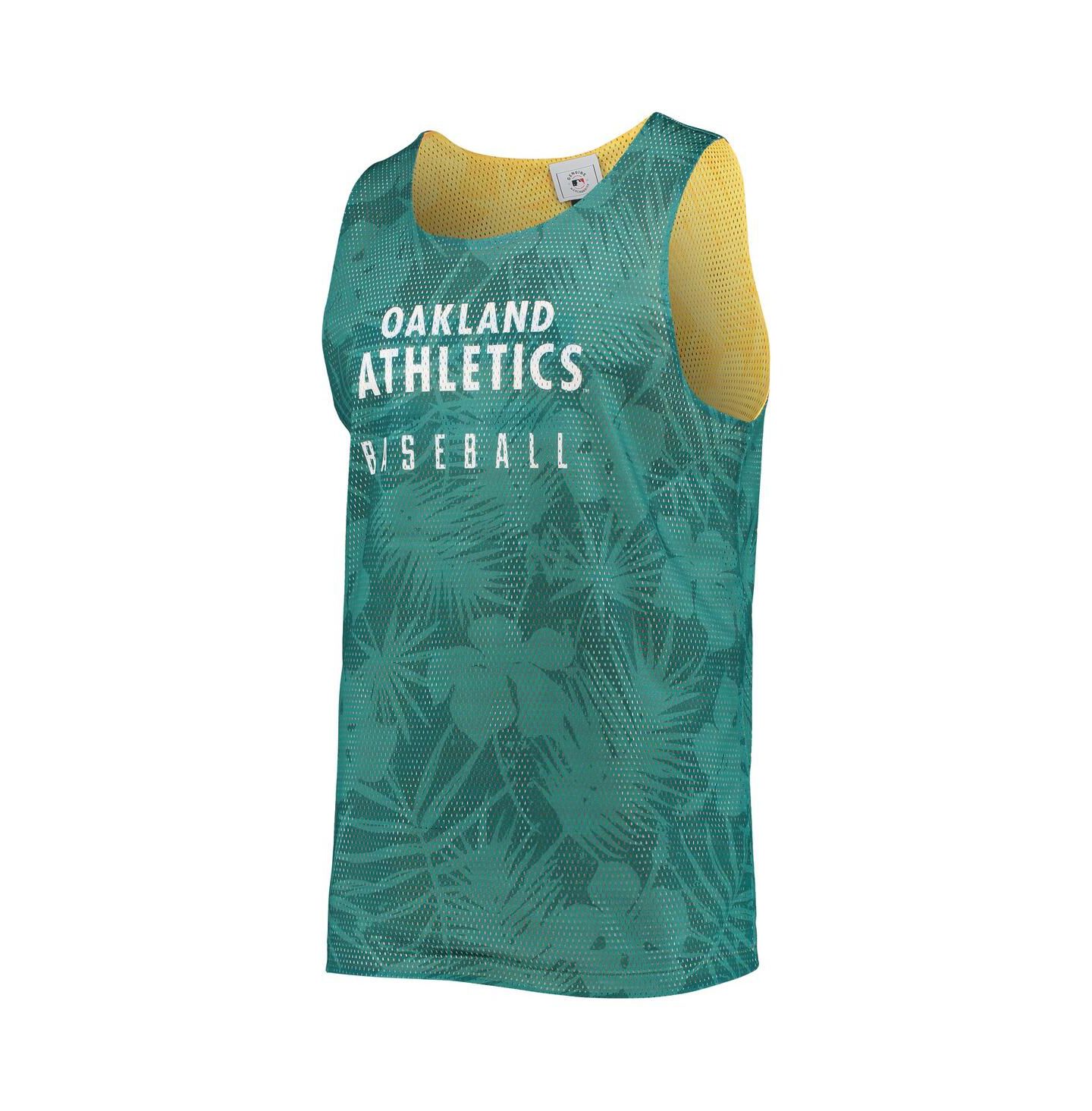 Мужской топ FOCO Green, Gold Oakland Athletics Floral Reversible Mesh — фото 3