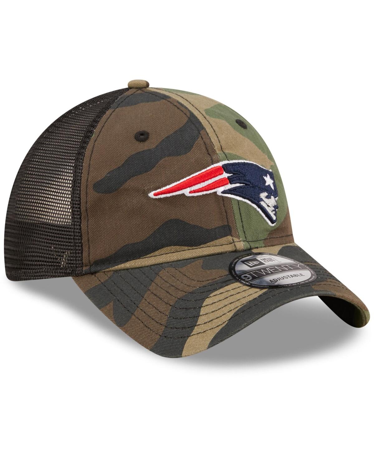 Shop New Era Men's  Camo, Black New England Patriots Basic 9twenty Trucker Snapback Hat In Camo,black