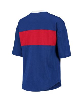 Women's Royal and Red Chicago Cubs Lead Off Notch Neck T-shirt