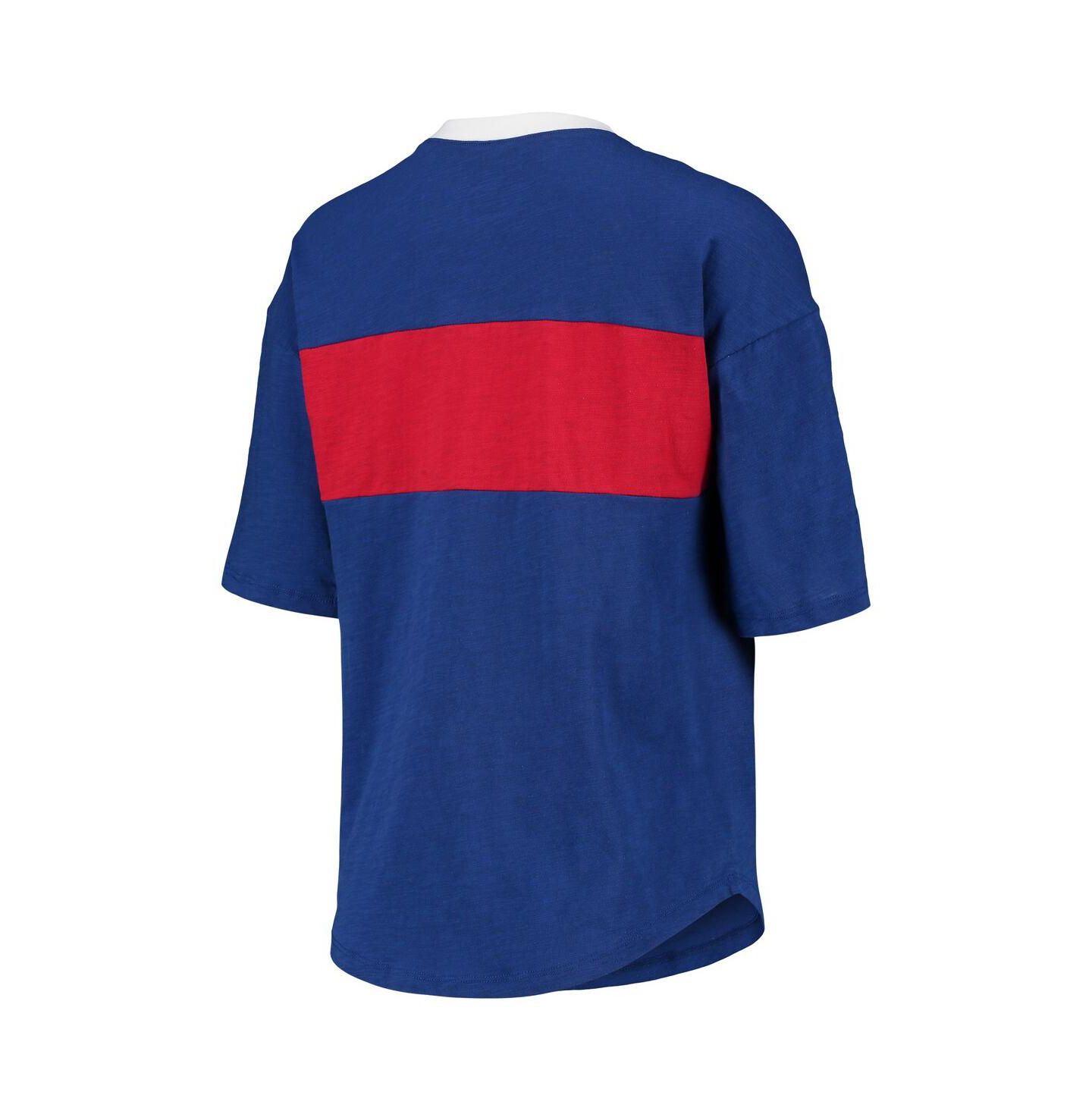 Женская футболка Touch Royal and Red Chicago Cubs Lead Off Notch Neck — фото 4