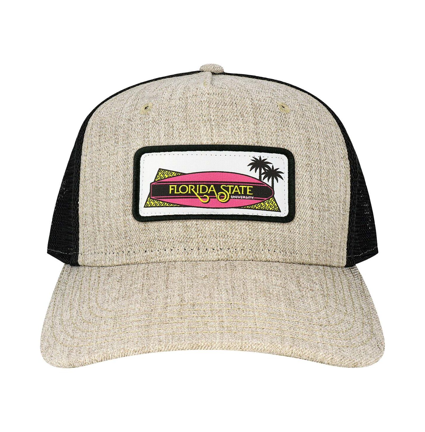 Мужская кепка League Collegiate Wear Tan Florida State Seminoles Beach Club Roadie Trucker Snapback Adjustable Hat — фото 3