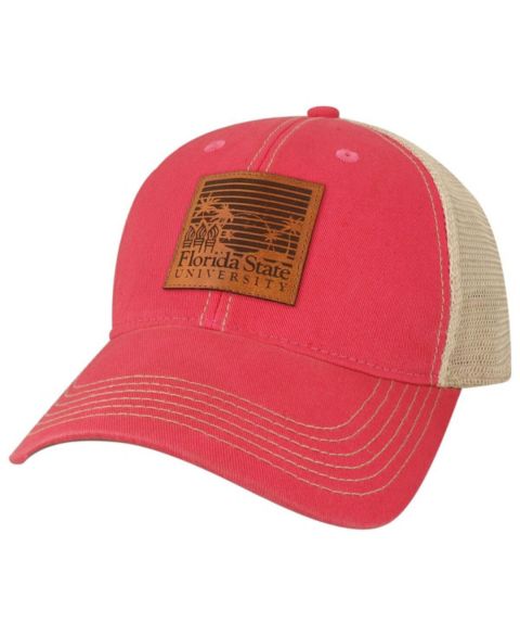 Мужская кепка League Collegiate Wear Pink Florida State Seminoles Beach Club Palms Trucker Snapback Adjustable Hat