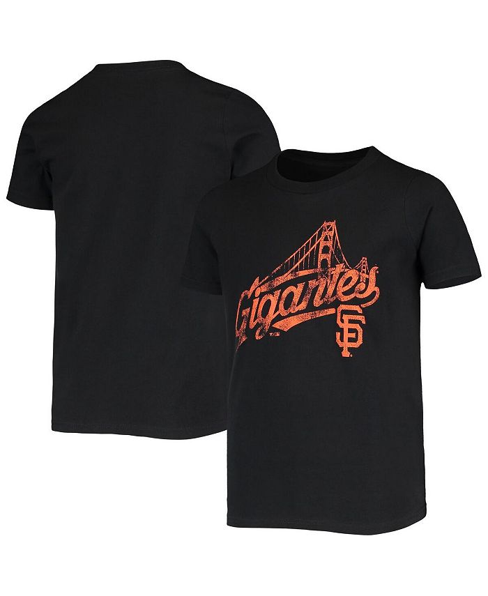 Lids San Francisco Giants Youth Distressed Logo T-Shirt - Black