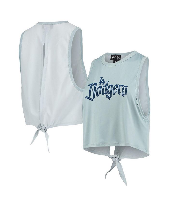 Los Angeles Dodgers The Wild Collective Women's Twisted Tie Front Tank Top  - Gray