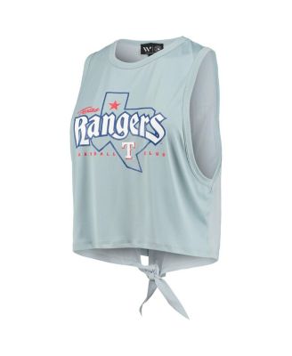 Women's Light Blue Texas Rangers Open Back Twist-Tie Tank Top