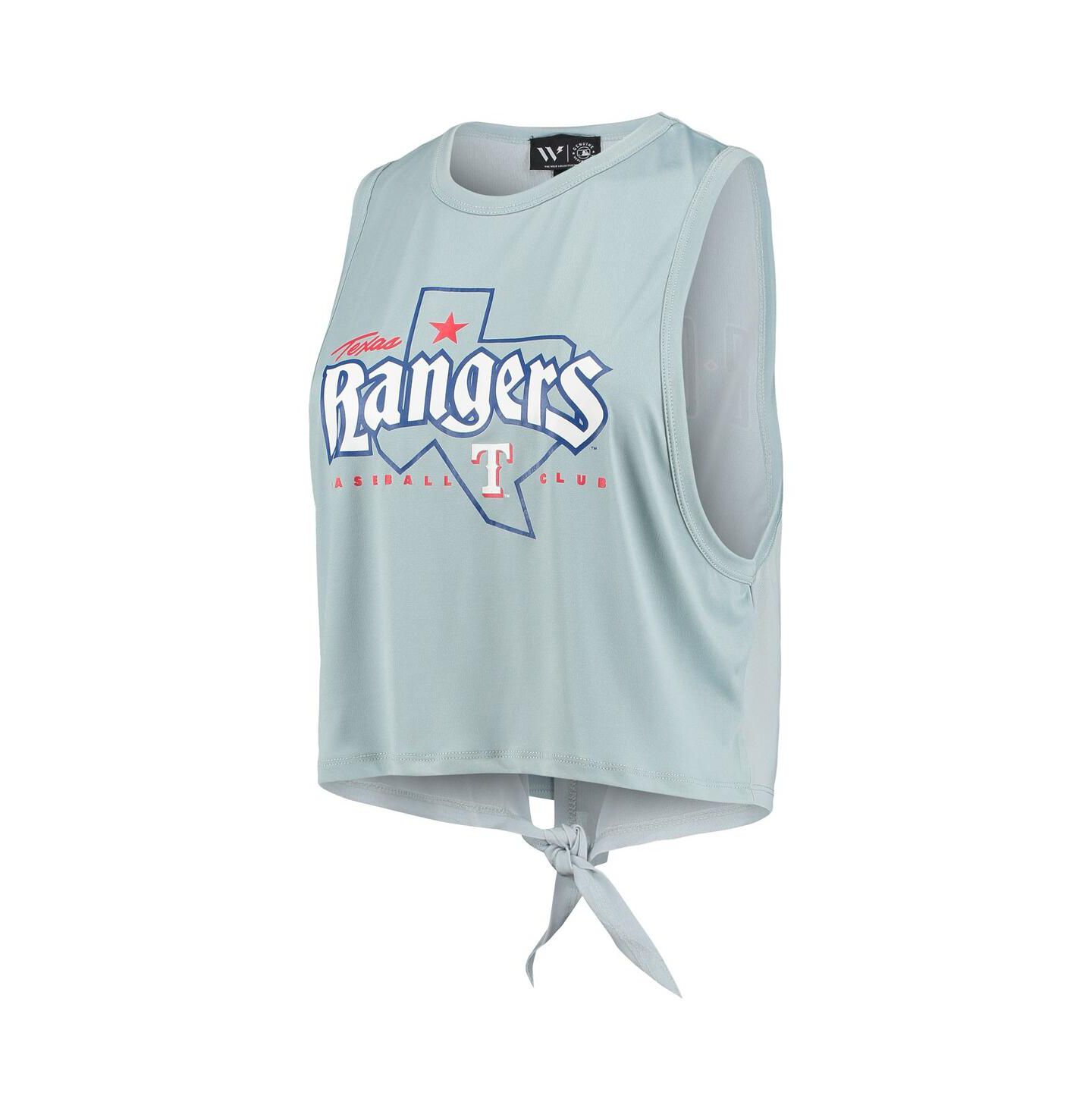 Женский топ The Wild Collective Light Blue Texas Rangers Open Back Twist-Tie — фото 3