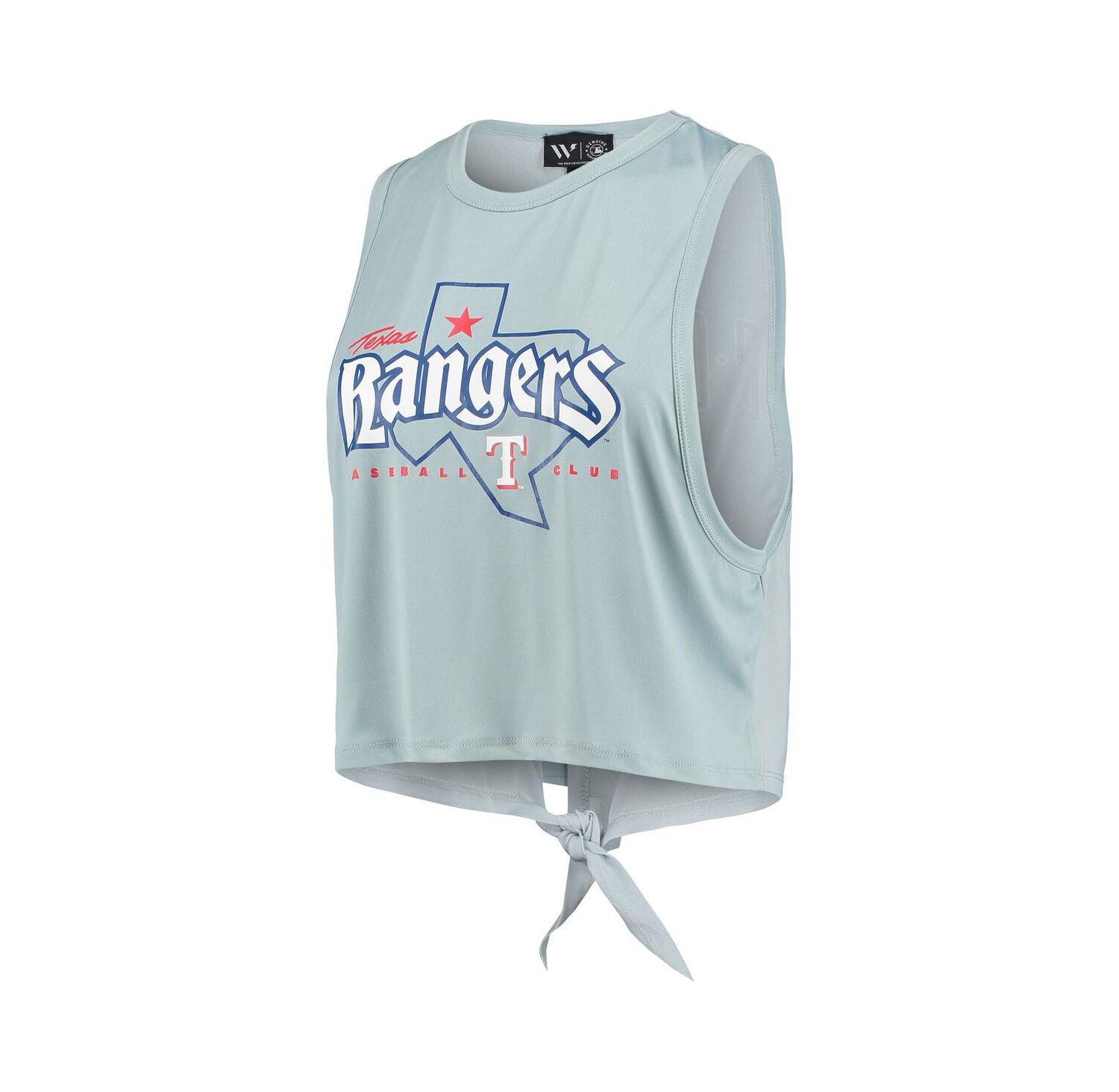 Women's Light Blue Texas Rangers Open Back Twist-Tie Tank Top
