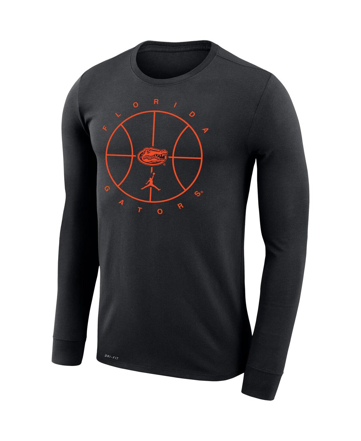 Men's JordanFlorida Gators Basketball Icon Legend Performance Long Sleeve T-shirt - Black