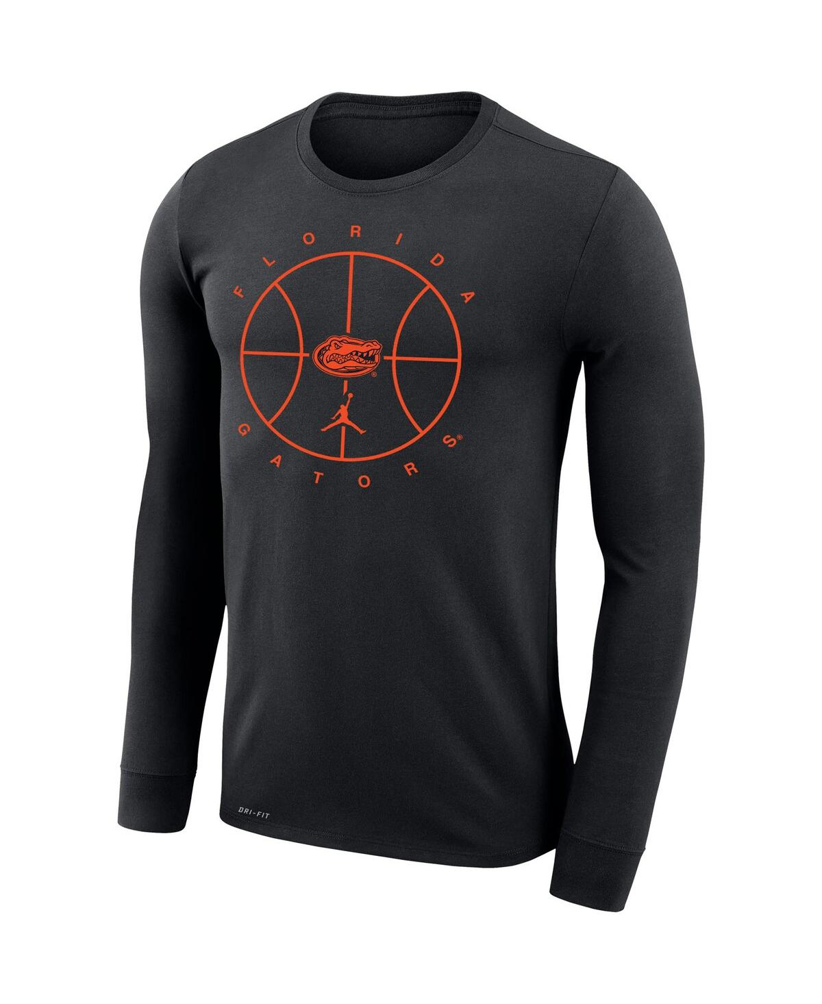 Shop Jordan Men's  Black Florida Gators Basketball Icon Legend Performance Long Sleeve T-shirt