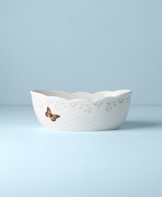 Butterfly Meadow Scalloped Oval Bread Basket