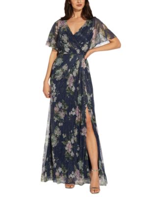 Adrianna Papell - Women's Printed Pleated Gown