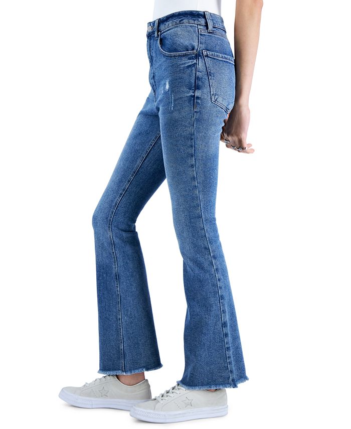 Tinseltown Juniors' HighRise FrayedHem Flare Jeans, Created for Macy