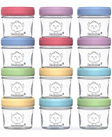 Boys and Girls Prep Jars Baby Food Storage Glass Container, Pack of 12