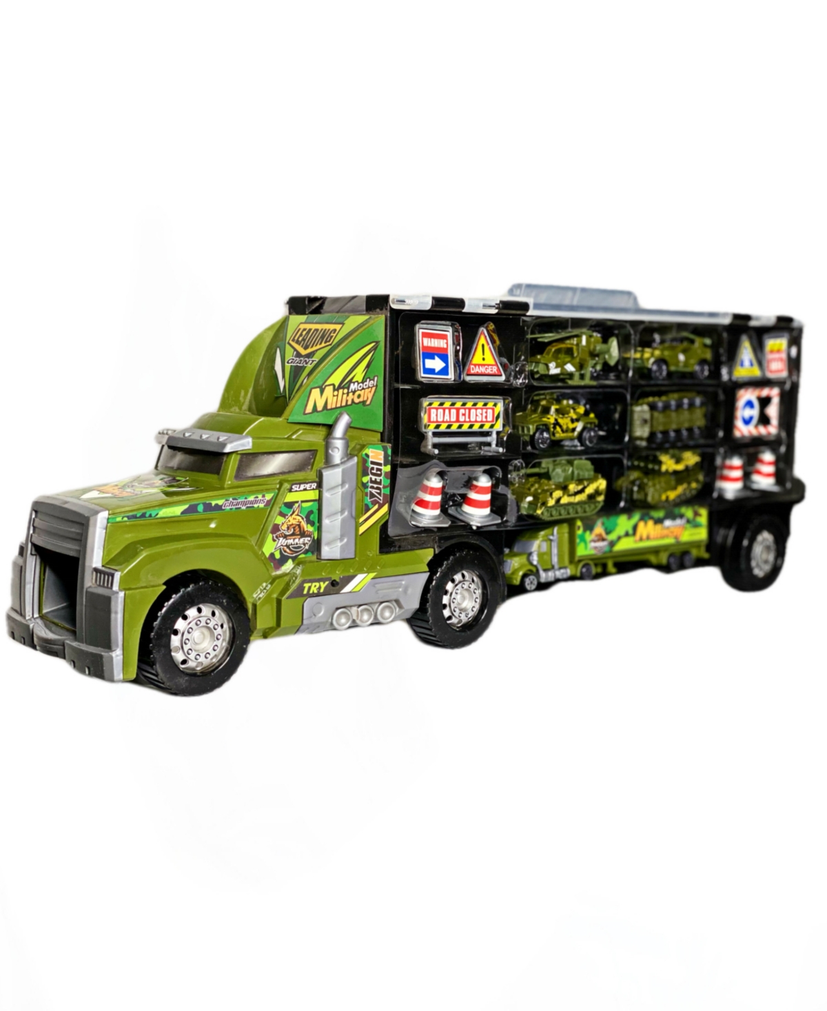 Big Daddy Military-inspired Big Rig Play Set, 9 Pieces In Multi Colored Plastic