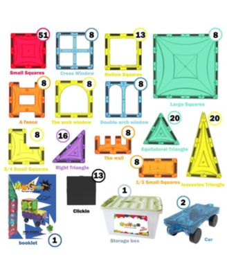 182 Piece Magnetic Building Block Set Plus 17 Bonus Pieces