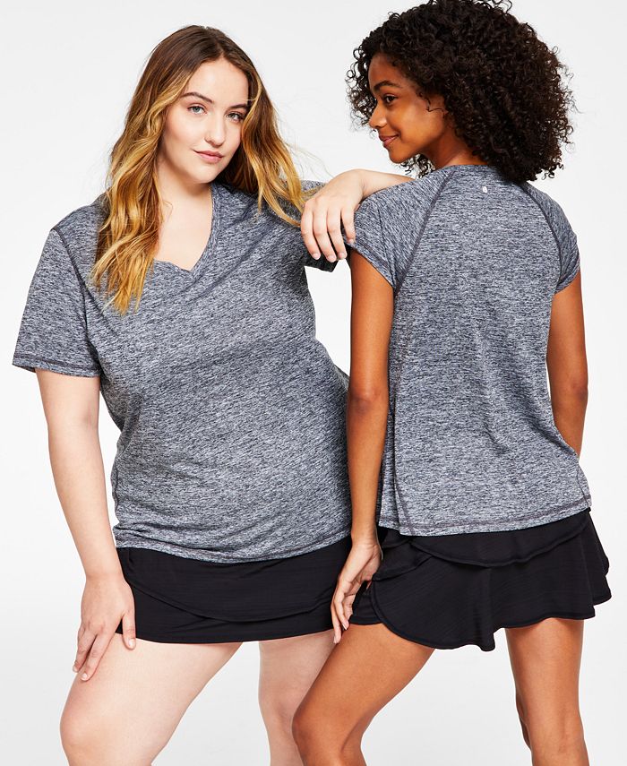 ID Ideology - Women's Essentials Rapidry Heathered Performance T-Shirt, XS-5X, Created for Macy's