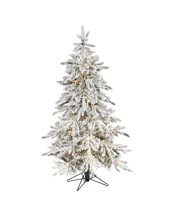 Nearly Natural Flocked Colorado Mountain Fir Artificial Christmas Tree