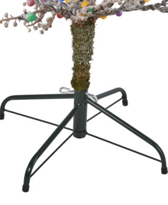 Nearly Natural Frosted Berry Twig Artificial Christmas Tree with Lights and Bendable Branches, 60"