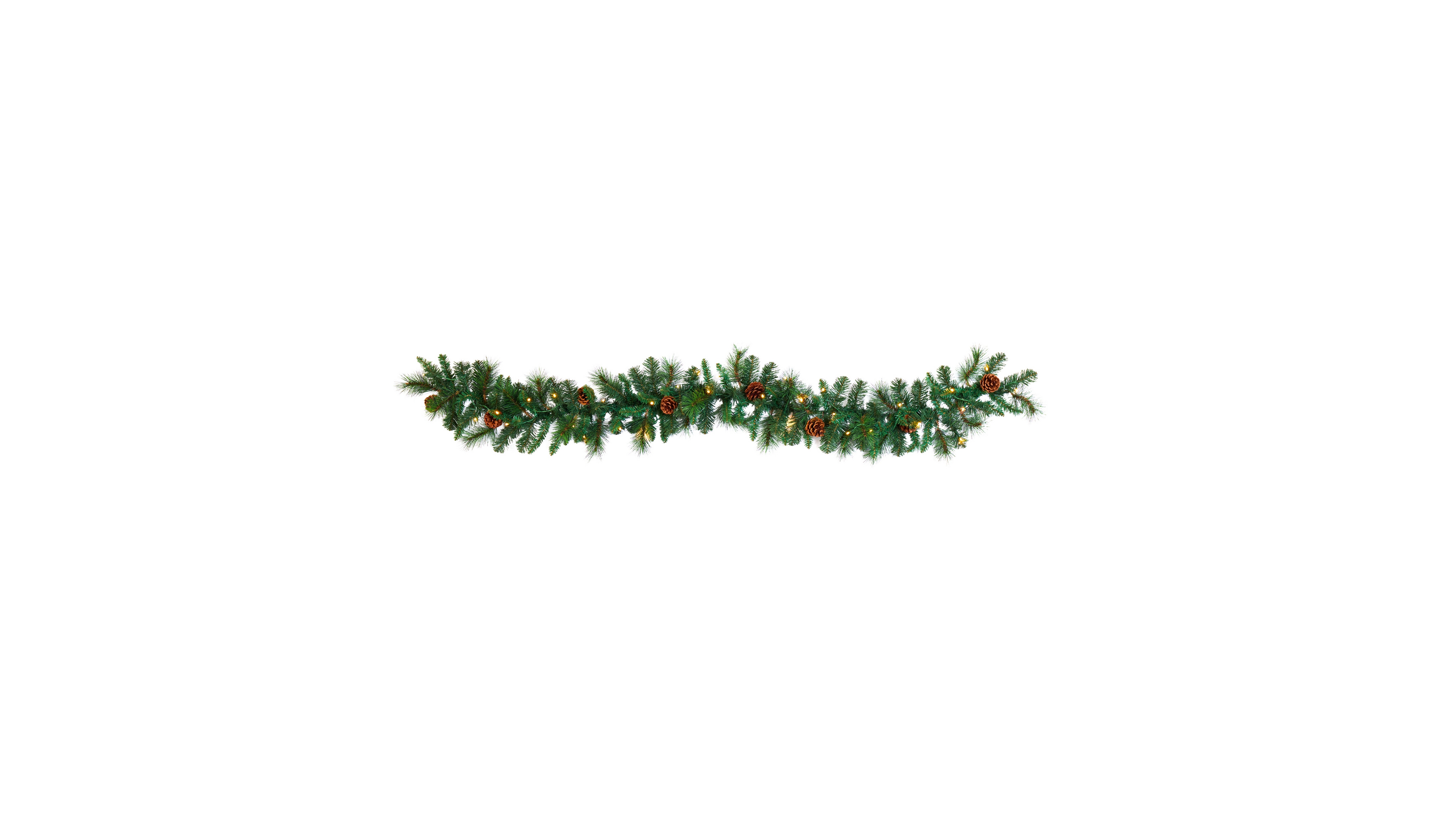 Mixed Pine and Pinecone Artificial Garland with Lights, 72"