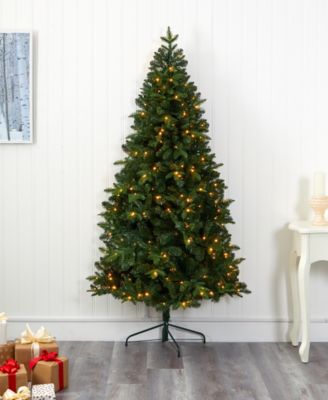 Nearly Natural Grand Teton Spruce Flat Back Artificial Christmas Tree ...