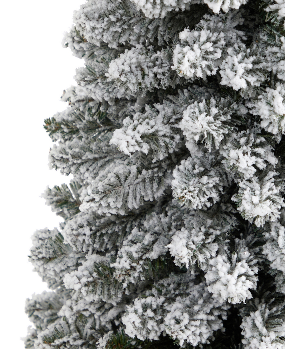 Nearly Natural Flocked Pencil Artificial Christmas Tree With Bendable Branches, 60" In White,green