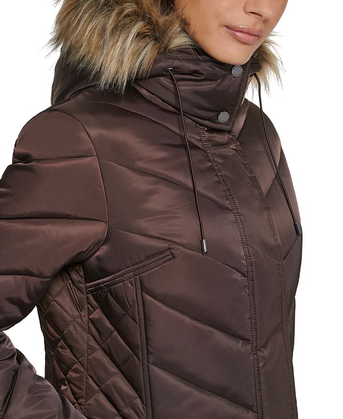 Cole Women's FauxFurTrim Hooded Puffer Coat Macy's