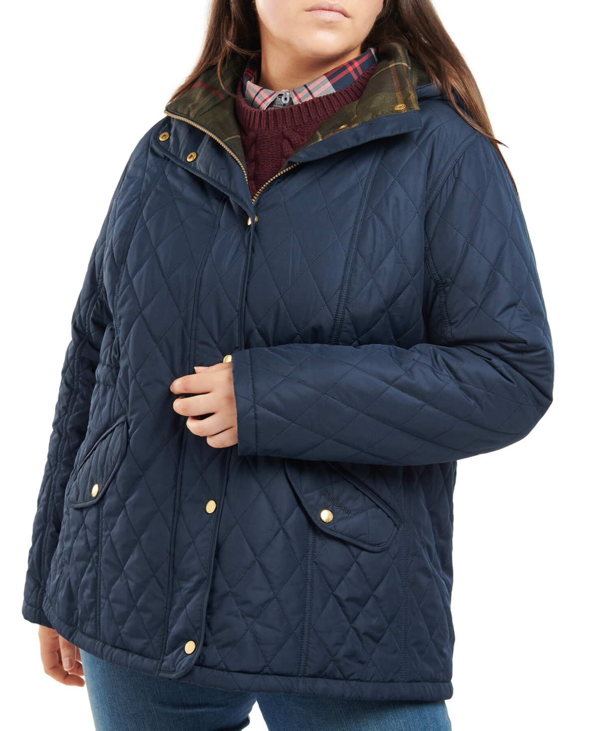 Barbour Plus Size Millfire Hooded Quilted Coat