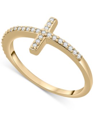 Wrapped - Diamond East-West Cross Ring (1/8 ct. t.w.)