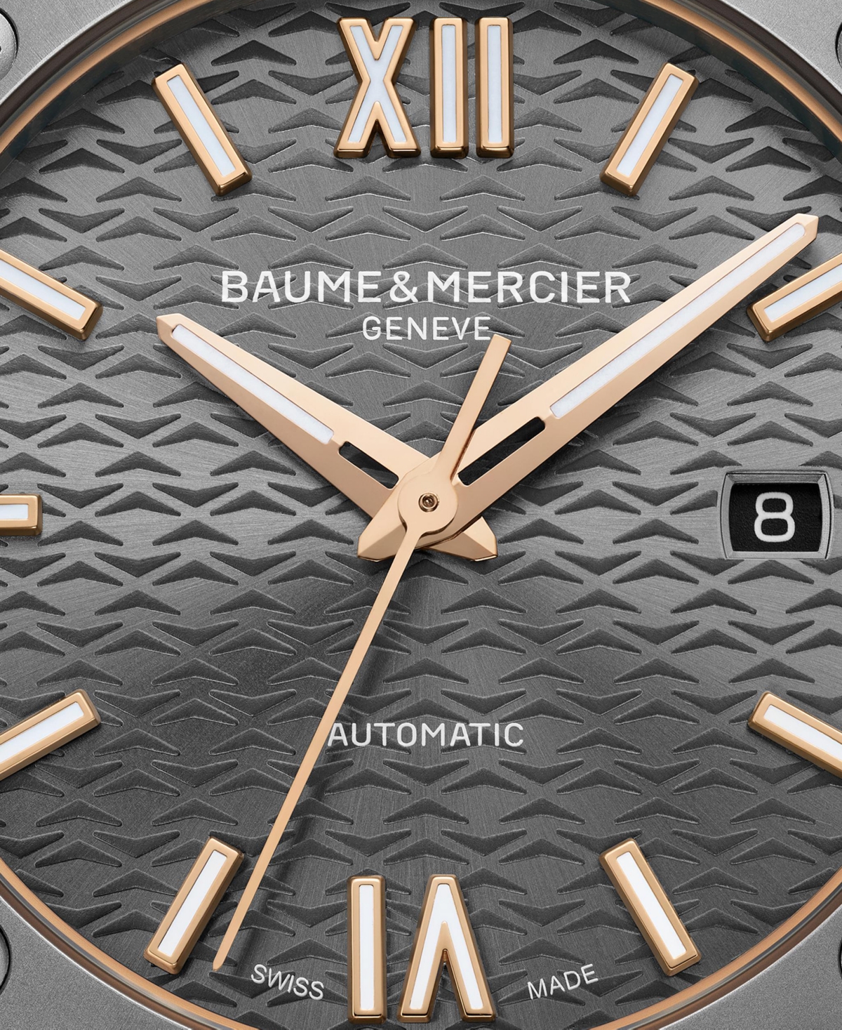 Shop Baume & Mercier Men's Swiss Automatic Riviera Dark Gray Rubber Strap Watch 42mm In Grey