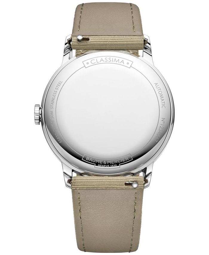 Baume & Mercier - Men's Swiss Automatic Classima Sand Canvas Strap Watch 42mm
