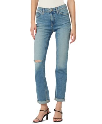 HUDSON Women's Nico Straight Leg Jeans - Mid Rise Cropped Ankle Denim