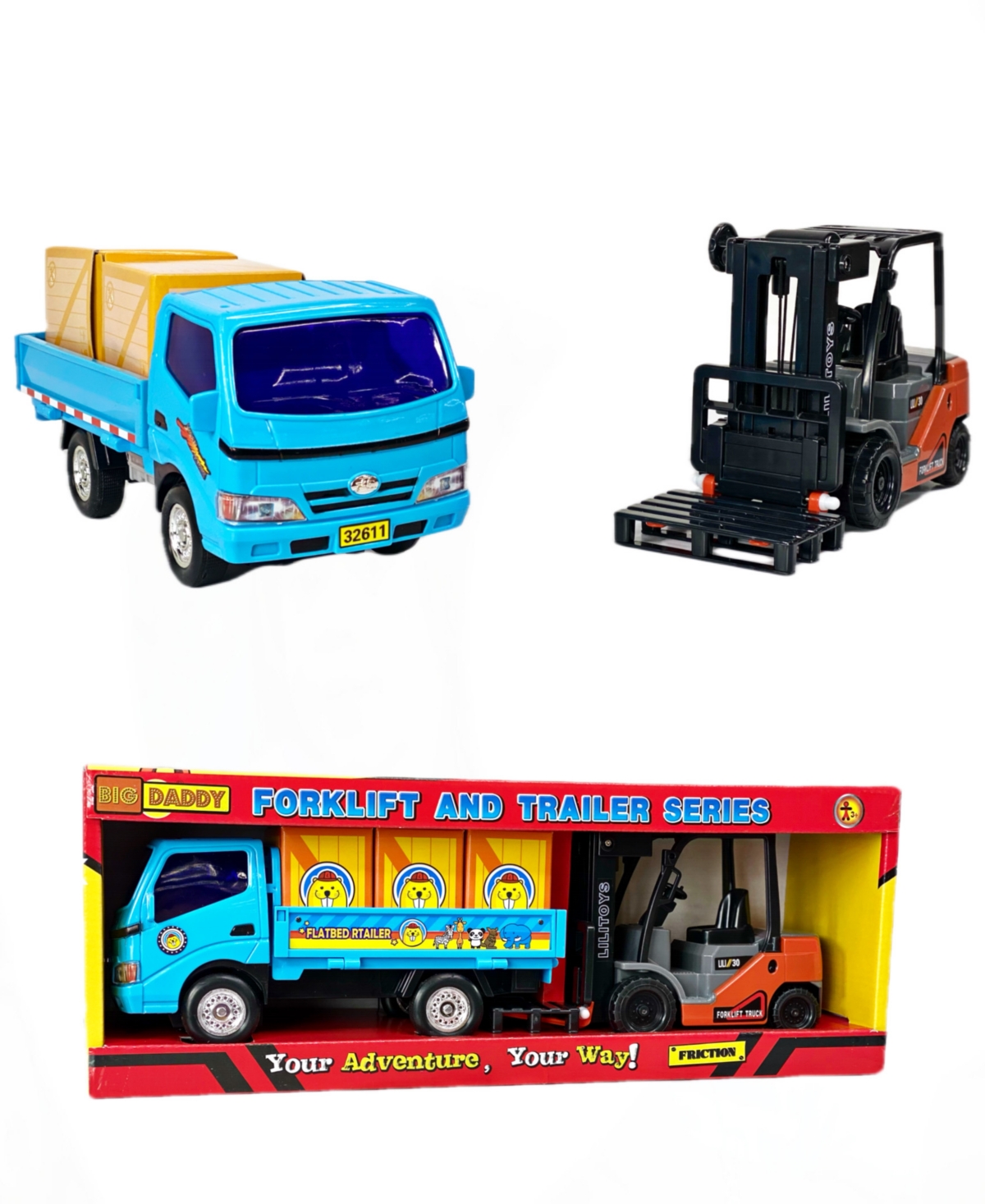 Big Daddy Mag-genius  Truck And Forklift Combo Toy In Multi