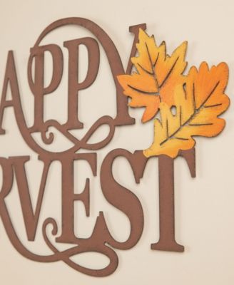 Metal "Happy Harvest" Wall Decor, 23.75"