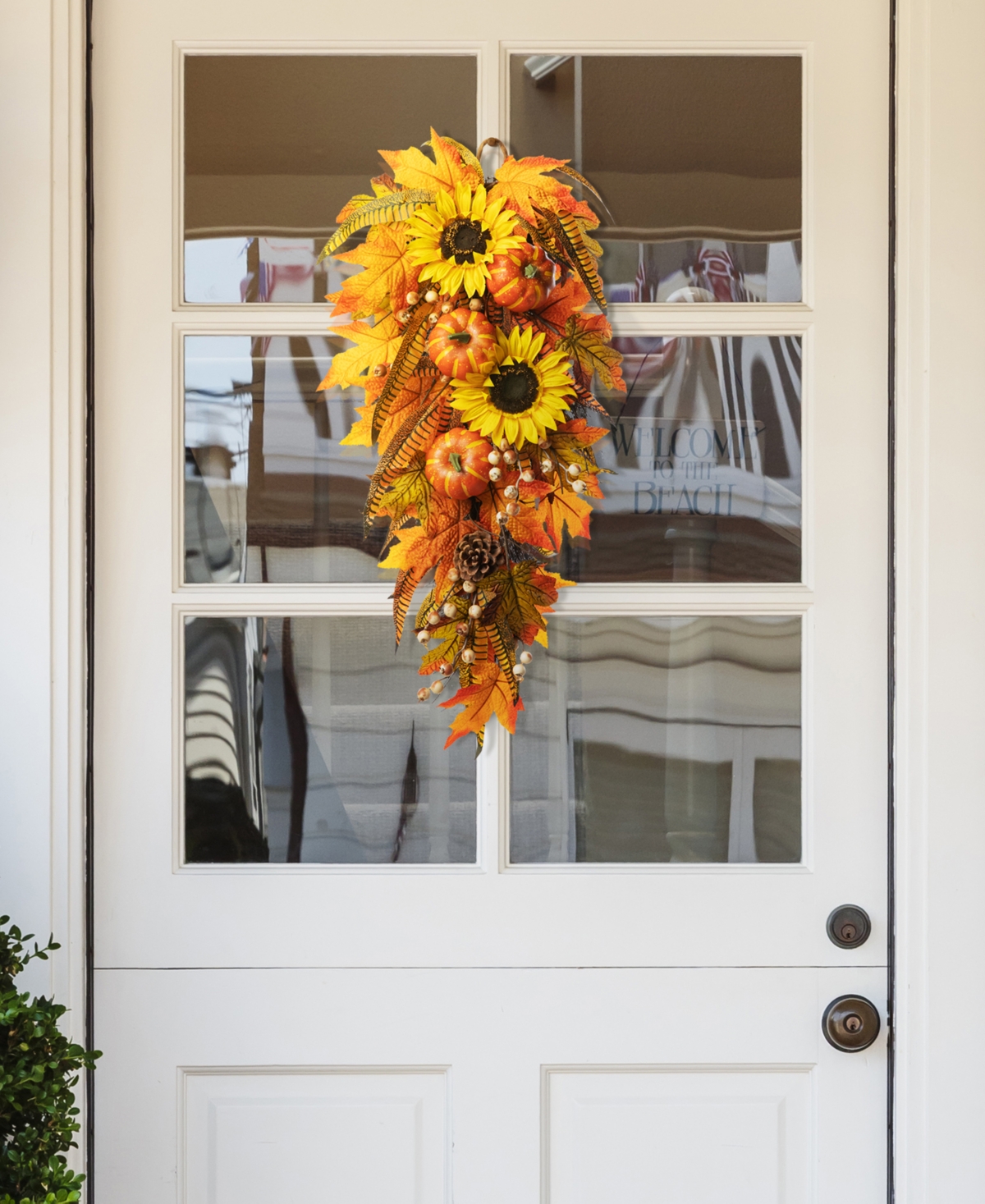 Glitzhome SunflowerLeaf Swag, - Pumpkin