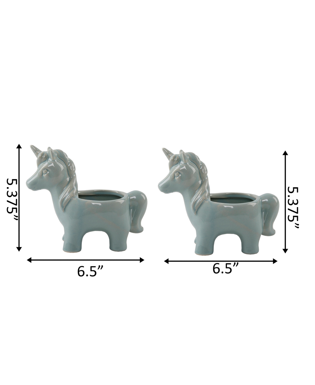 Flora Bunda Ceramic Unicorn Planter Pot, Set of 2