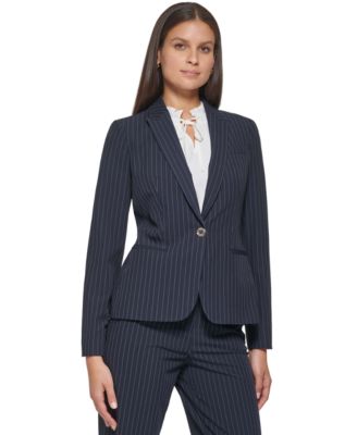 Tommy Hilfiger - Women's Pinstriped One-Button Blazer