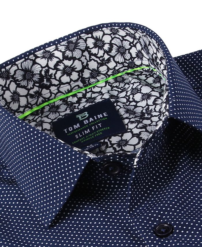 Tom Baine Men's Slim Fit Short Sleeve Performance Button Down Dress