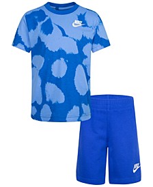 Little Boys Dye Dot T-shirt and Shorts, 2 Piece Set
