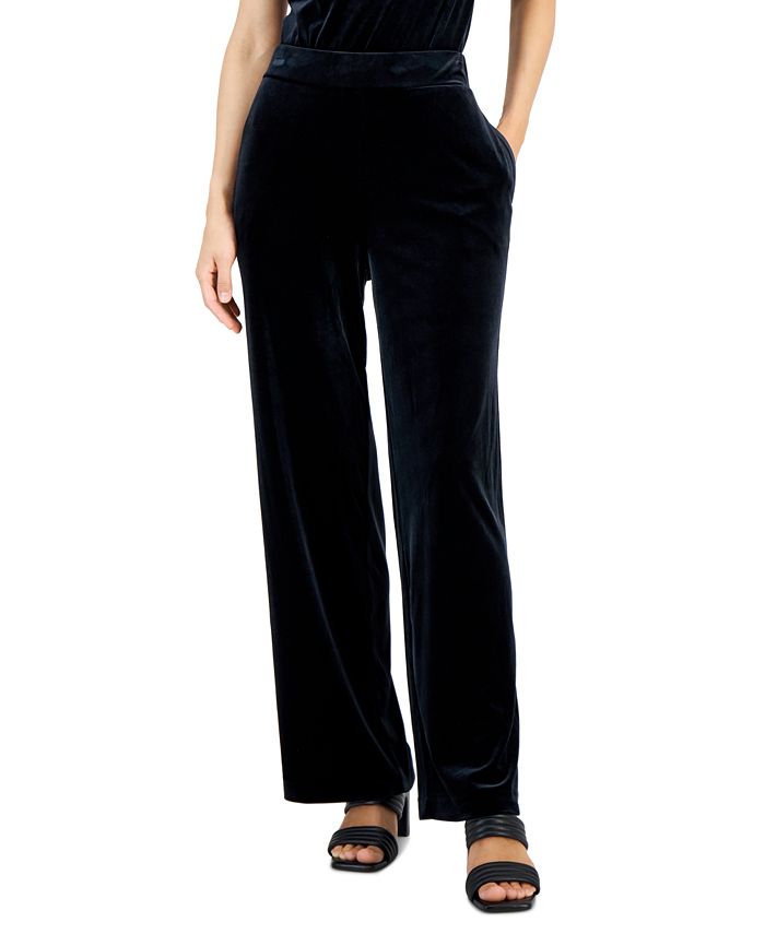 Alfani Petite Velvet Wide-Leg Pants, Created for Macy's - Macy's