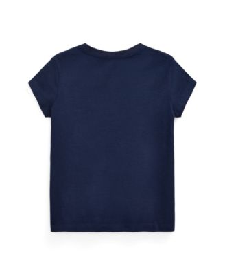 Toddler and Little Girls Short Sleeve Cotton Jersey V-Neck T-shirt