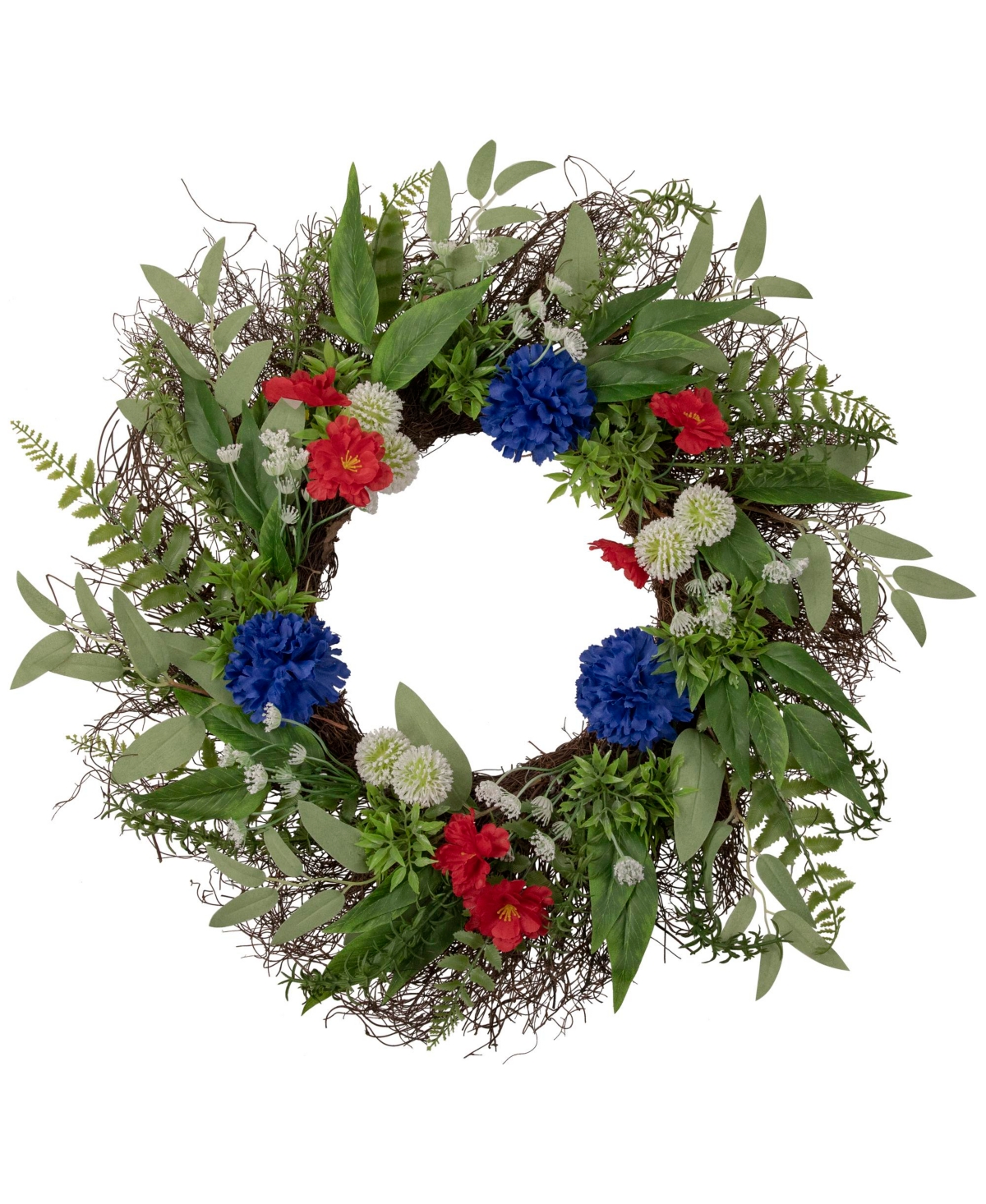 Northlight Americana Mixed Floral Patriotic Wreath In Red