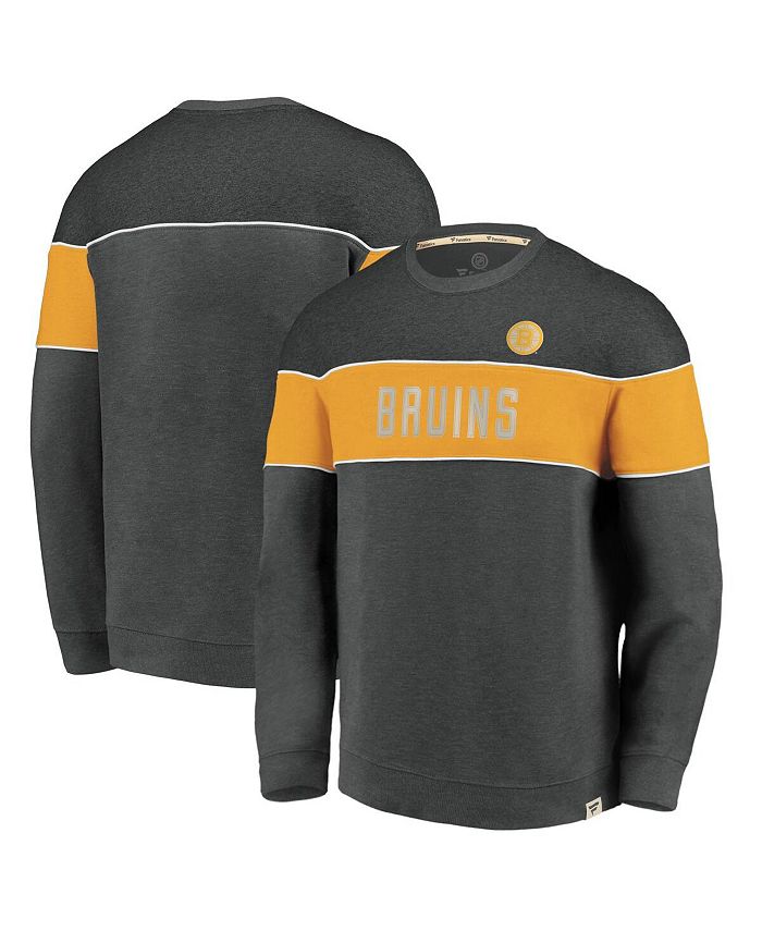 FANATICS Men's Fanatics Branded Heather Charcoal Boston Bruins Long Sleeve  T-Shirt