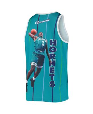 Men's Larry Johnson Teal Charlotte Hornets Hardwood Classics Player Tank Top