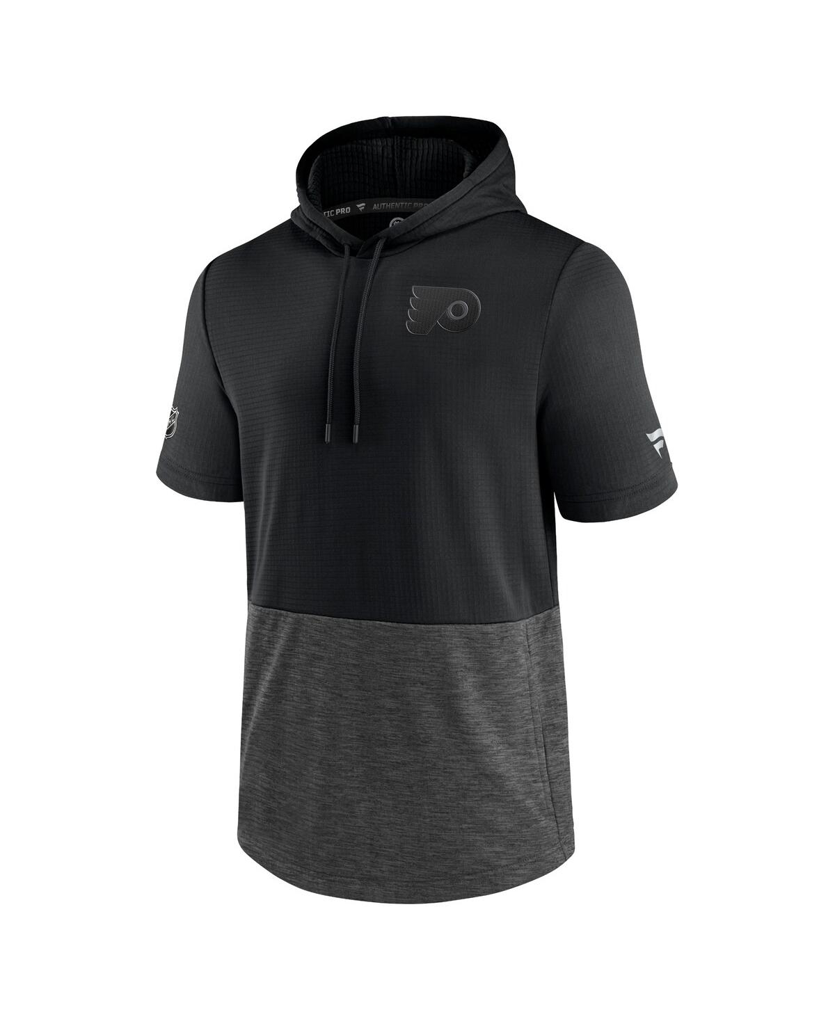 Men's FanaticsPhiladelphia Flyers Authentic Pro Travel and Training Short Sleeve Pullover Hoodie - Black