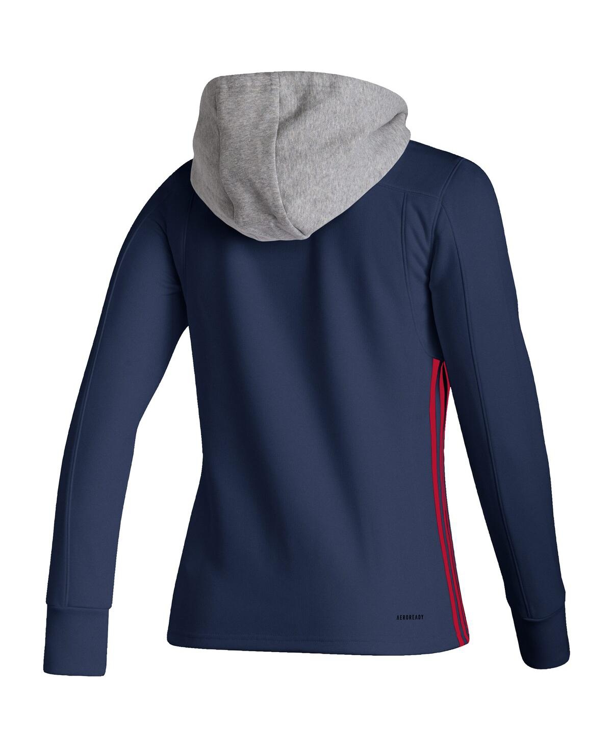Shop Adidas Originals Women's Adidas Navy Washington Capitals Skate Lace Aeroready Pullover Hoodie