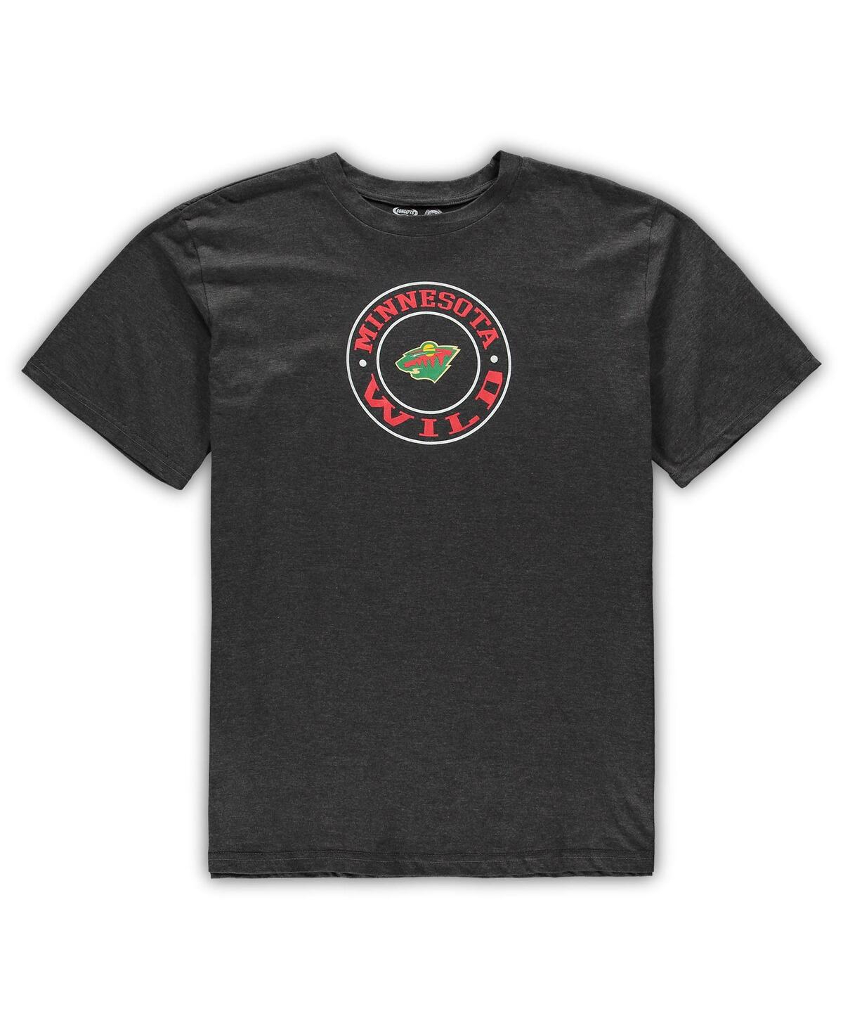 Concepts Sport Men's  Black, Heathered Charcoal Minnesota Wild Big And Tall T-shirt And Shorts Sleep In Black,heathered Charcoal