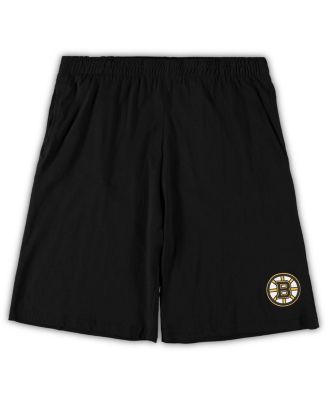 Men's Black, Heathered Charcoal Boston Bruins Big and Tall T-shirt and Shorts Sleep Set