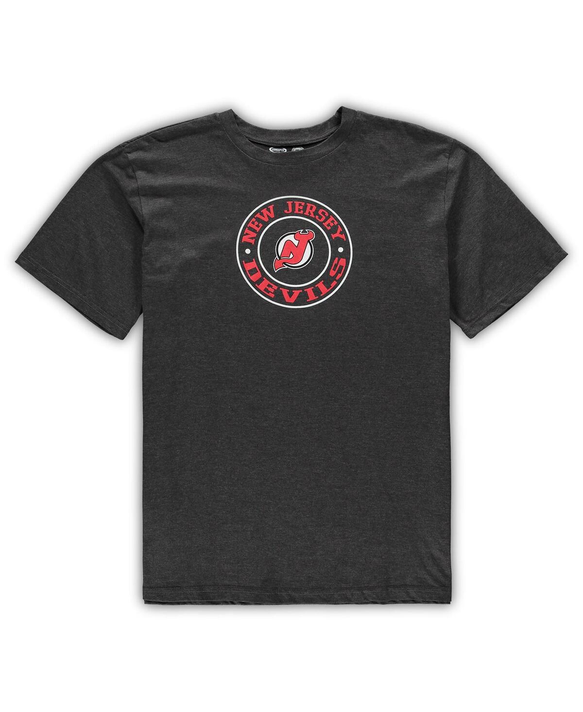 Concepts Sport Men's  Red, Heathered Charcoal New Jersey Devils Big And Tall T-shirt And Shorts Sleep In Red,heathered Charcoal