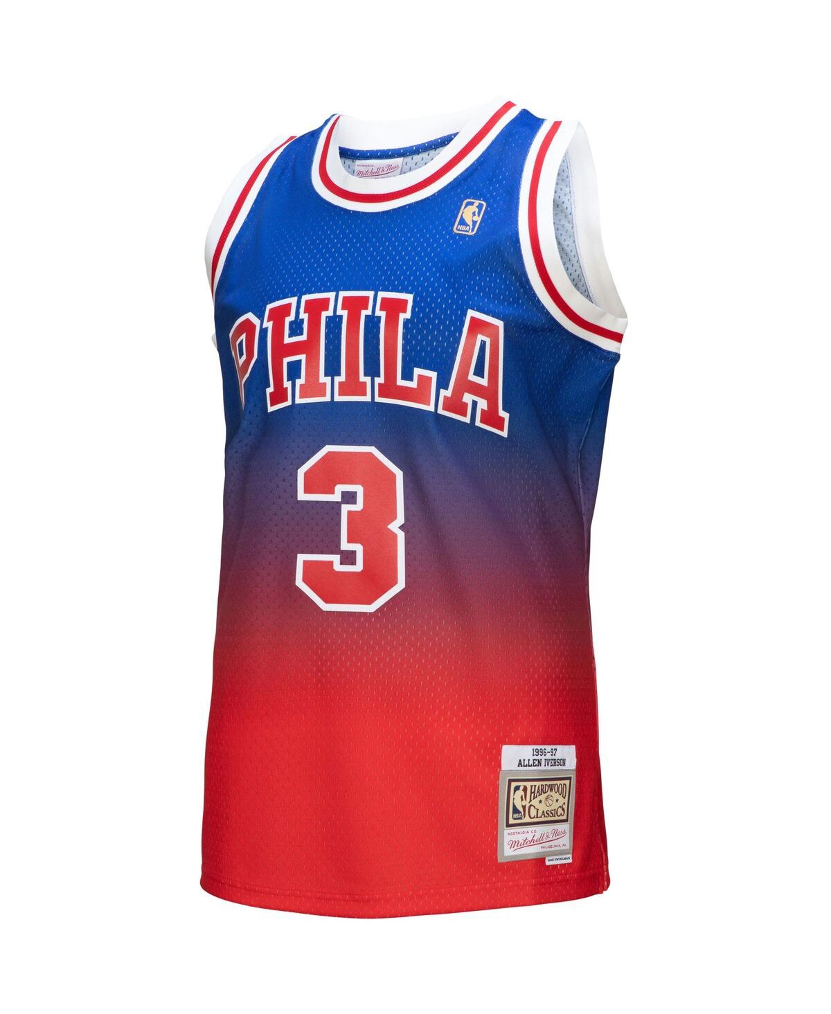 Men's Mitchell & Ness Allen Iverson Royal Philadelphia 76ers 1996/97 Hardwood Classics Fadeaway Swingman Player Jersey - Royal
