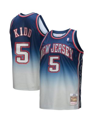 Men s Mitchell Ness Jason Kidd Gray Blue New Jersey Nets 2006 07 Hardwood Classics Fadeaway Swingman Player Jersey Macy s